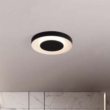 Nova Luce Pada - plafondlamp - Ø 40 x 5 cm - 25W dimbare LED incl. - zandzwart en wit
