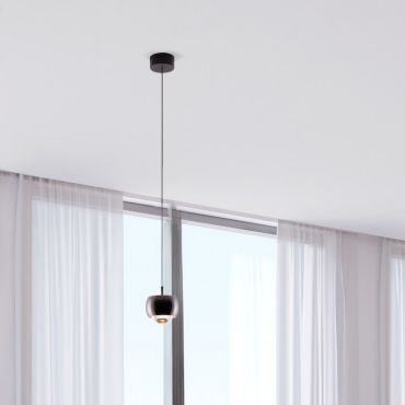 Nova Luce Conga - hanglamp - Ø 9,6 x 140 cm - 13W LED incl. - zwart chroom