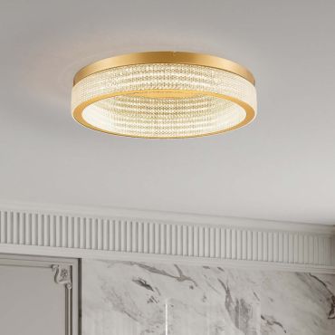 Nova Luce Kinara - plafondlamp - Ø 60 x 11 cm - 70W dimbare LED incl. - goud