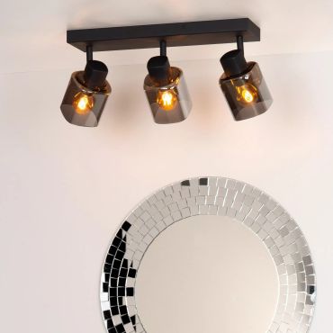 Lucide Alion - opbouwspot - 38 x 10 x 18 cm - zwart gerookt