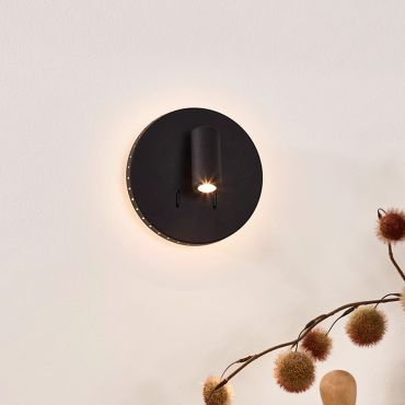Lucide Bentjer - wandlamp -Ø 14 x 10,5 cm - 6W + 3W LED incl. - zwart