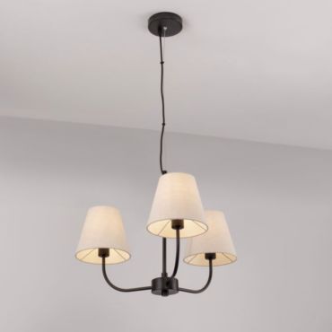 Nova Luce Moist - hanglamp - Ø 52 x 98 cm - zwart en beige