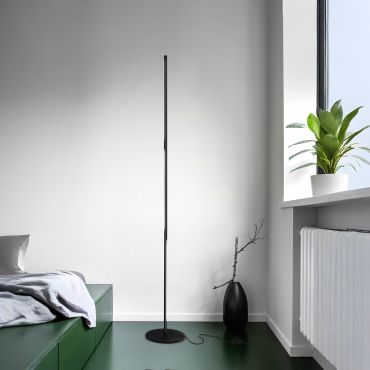 Nova Luce Handy - staanlamp - 171 cm - 25W LED incl. - zand zwart