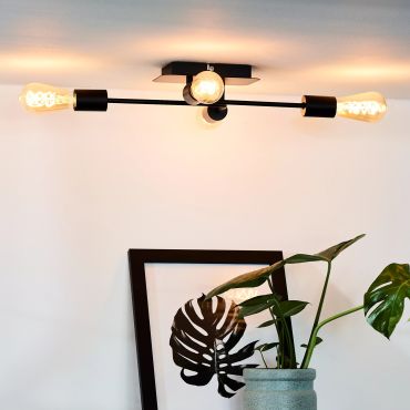 Lucide Lester - plafondverlichting - 51 x 39 x 9 cm - zwart