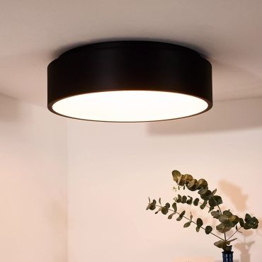 Lucide Talowe - plafondverlichting - Ø 45,5 x 13 cm - 30W dimbare LED incl. - zwart