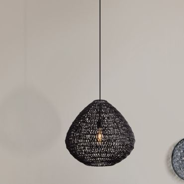 Nova Luce Melody - hanglamp - Ø 50 x 200 cm - zwart