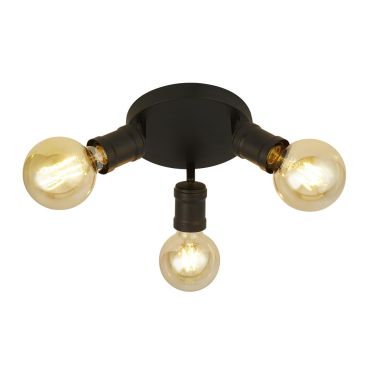 SHOWROOMMODEL - Searchlight Dance - Plafondverlichting 3L - Ø13 x 30 cm - zwart