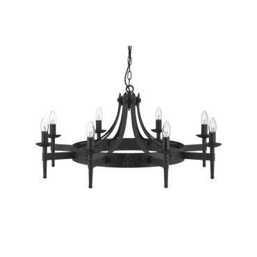 Searchlight Cartwheel - luster - Ø 85 x 90 cm - zwart
