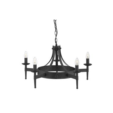 Searchlight Cartwheel - luster - Ø 67 x 90 cm - zwart