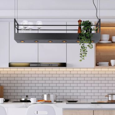 Lucide Miravelle - hanglamp - 110 x 22 x 160 cm - zwart