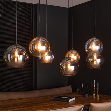 Vico Multi Globe XL - hanglamp - 145 x 45 x 150 cm - zwart