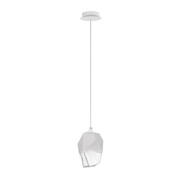 Nova Luce Ice - hanglamp - Ø 12 x 180 cm - wit en transparant
