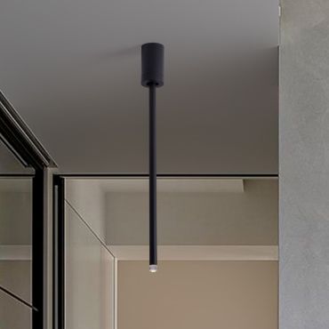 Nova Luce Ornos - plafondlamp - Ø 5 x 49,5 cm - 4W LED incl. - zandzwart