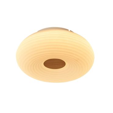 VK Lighting Oak - plafondlamp - Ø 35 x 12 cm - 30W dimbare LED incl. - wit houtnerf