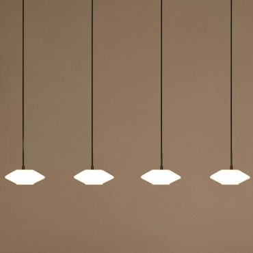 Lucide Trevor 4L - hanglamp - 125 x 20 x 150 cm - zwart en opaal