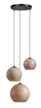 ETH Orb Saturn - hanglamp - Ø 50 x  200 cm - zwart en taupe