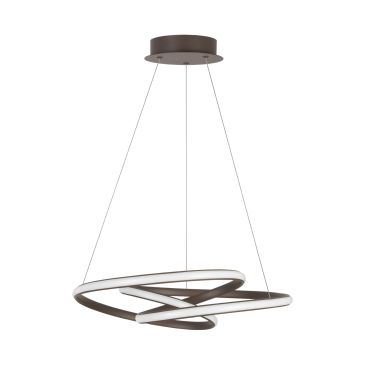 Nova Luce Menton - hanglamp - Ø 52 x 120 cm - 43W dimbare LED incl. - koffie
