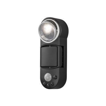 Konstsmide Prato - buiten wandlamp op batterijen met bewegingssensor - 10 x 7 x 26 cm - 1W LED incl. - IP44 - zwart