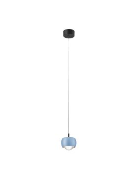 Nova Luce Conga - hanglamp - Ø 9,6 x 140 cm - 13W LED incl. - lichtblauw
