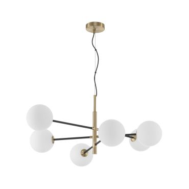 Nova Luce Vitra - hanglamp - 103 x 75 x 136 cm - satijn goud en zwart
