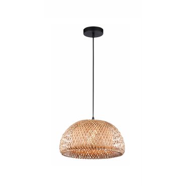 Nova Luce Scarlet - hanglamp - Ø 39 x 120 cm - bruin en zwart