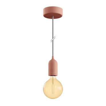 Creative Cables Eiva Pastel - buitenhanglamp met siliconen plafondbevestiging - Ø 12,5 x 164,5 cm - IP65 - zalmroos