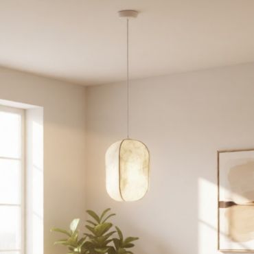 Nova Luce Pierida - hanglamp - Ø 30 x 210 cm - zandwit