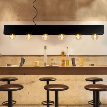 Lucide Surtus - hanglamp - 134 x 7 x 130 cm - zwart