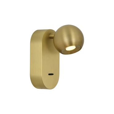 VK Lighting Aira - wandlamp - Ø 6,5 x 13 cm - 5,6W LED incl. - goud