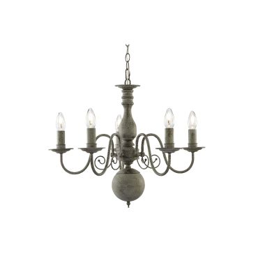 Searchlight Greythorne - luster - Ø 60 x 133 cm - grijs