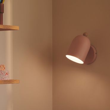 Nordlux Gaston - wandlamp - Ø 19,5 x 19,5 cm - poeder roze