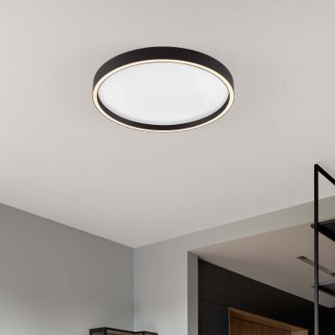 Nova Luce Istos - plafondlamp - Ø 50 x 5 cm - 38W dimbare LED incl. - zandzwart