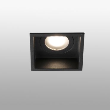Faro Hyde - inbouwspot - 89 x 89 mm, 83 x 83 mm inbouwmaat - IP44 - mat zwart