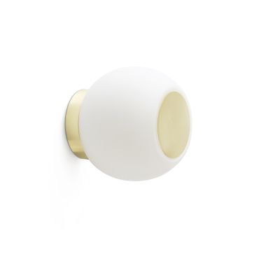 Faro Moy - wand/plafondverlichting - Ø 14 x 13 cm - 4W LED incl. - IP44 - satijn goud
