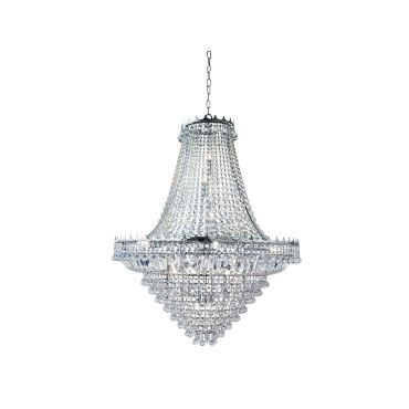 Searchlight Versailles - luster - Ø 102 x 350 cm - chroom en transparant