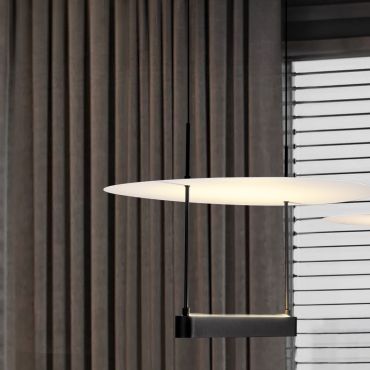 Nova Luce Diona - hanglamp - Ø 40 x 160 cm - 29W dimbare LED incl. - zandzwart en wit