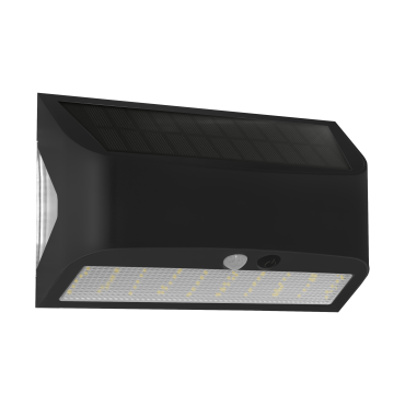 Century Italia Arcadia Max - buiten wandlamp op zonne-energie met sensor - 18 x 6,2 x 11,3 cm - 6W LED incl. - IP65 - zwart