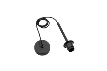 Artdelight Tube - hanglamp met strijkijzersnoer - Ø 10 x 150 cm - zwart