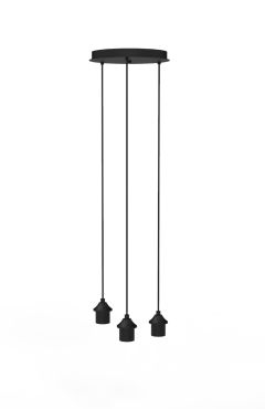Artdelight - hanglamp 3L excl. lampenkappen  - Ø 30 x 3 cm - zwart