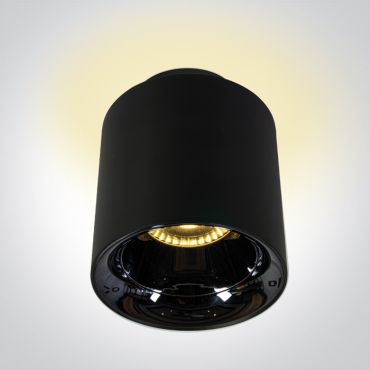 ONE Light Backlight Cylinder - plafondlamp - Ø 11,5 x 13 cm - 26W + 2W LED incl. - zwart