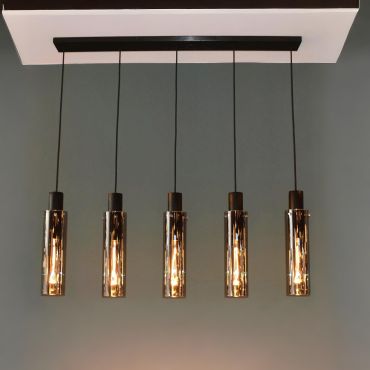 Lucide Orlando - hanglamp - 112 x 10 x 172 cm - rookgrijs en zwart