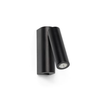Faro Rob - wandlamp - 3,5 x 15,5 x 11 cm - 3W LED incl. - zwart