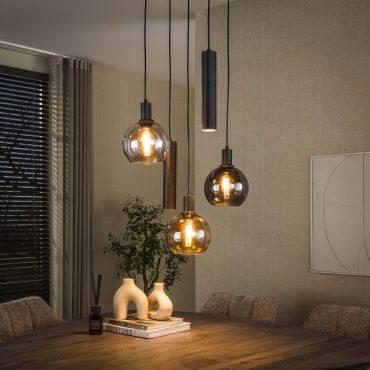Vico Sfera Tricolore - hanglamp - Ø 38 x 150 cm - artic zwart
