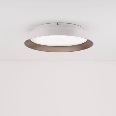 Nova Luce Vela - plafondlamp - Ø 45 x 9,5 cm - 30W dimbare  LED incl. - zandwit en koffie