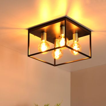 Lucide Ruben - plafondlamp - 36 x 36 x 22 cm - zwart