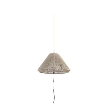 Faro Saigon - hanglamp met stekker - Ø 66,5 x 38 cm - IP65 - grijs en beige