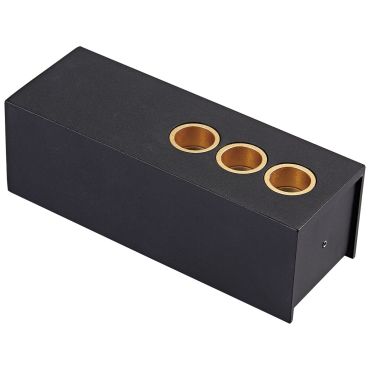 VK Lighting Tetra - plafond/wandverlichting - 13,2 x 4,4 x 4,8 cm - 6W LED incl. - zwart