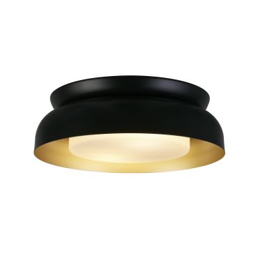 Searchlight Kendal - plafondverlichting - Ø 37 x 12 cm - zwart en goud
