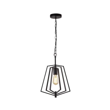 Searchlight Slinky - hanglamp - 30 x 30 x 95 cm - mat zwart