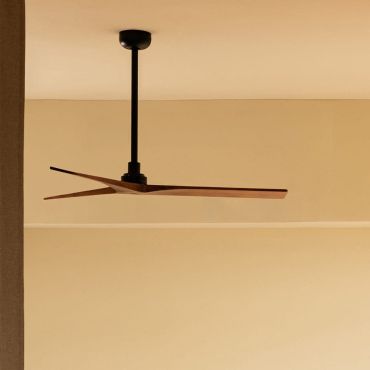 Faro Klim M - plafondventilator - Ø 125 cm - mat zwart en donker walnoot